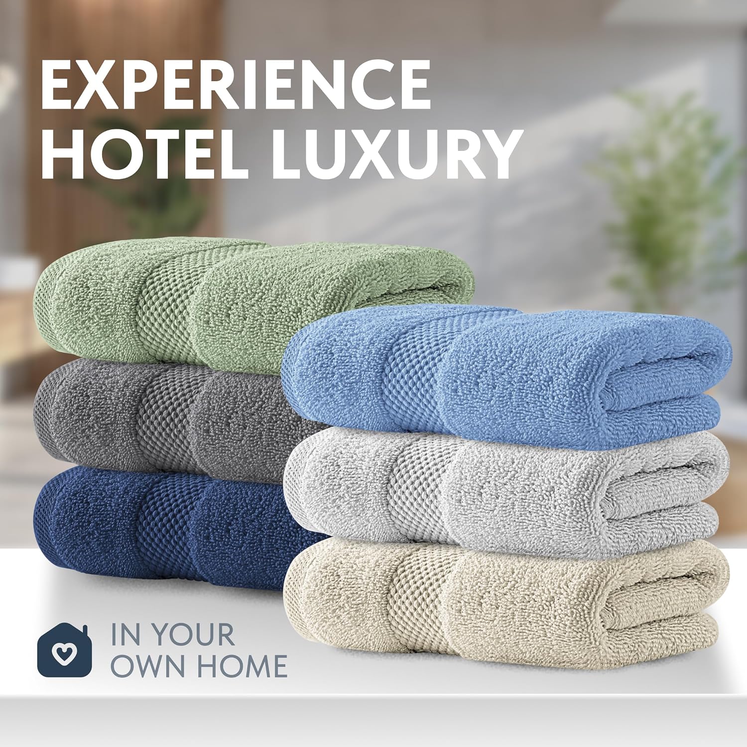 Luxury Multicolor Hand Towels - 16x30, Turkish Cotton, 6 Pack 2