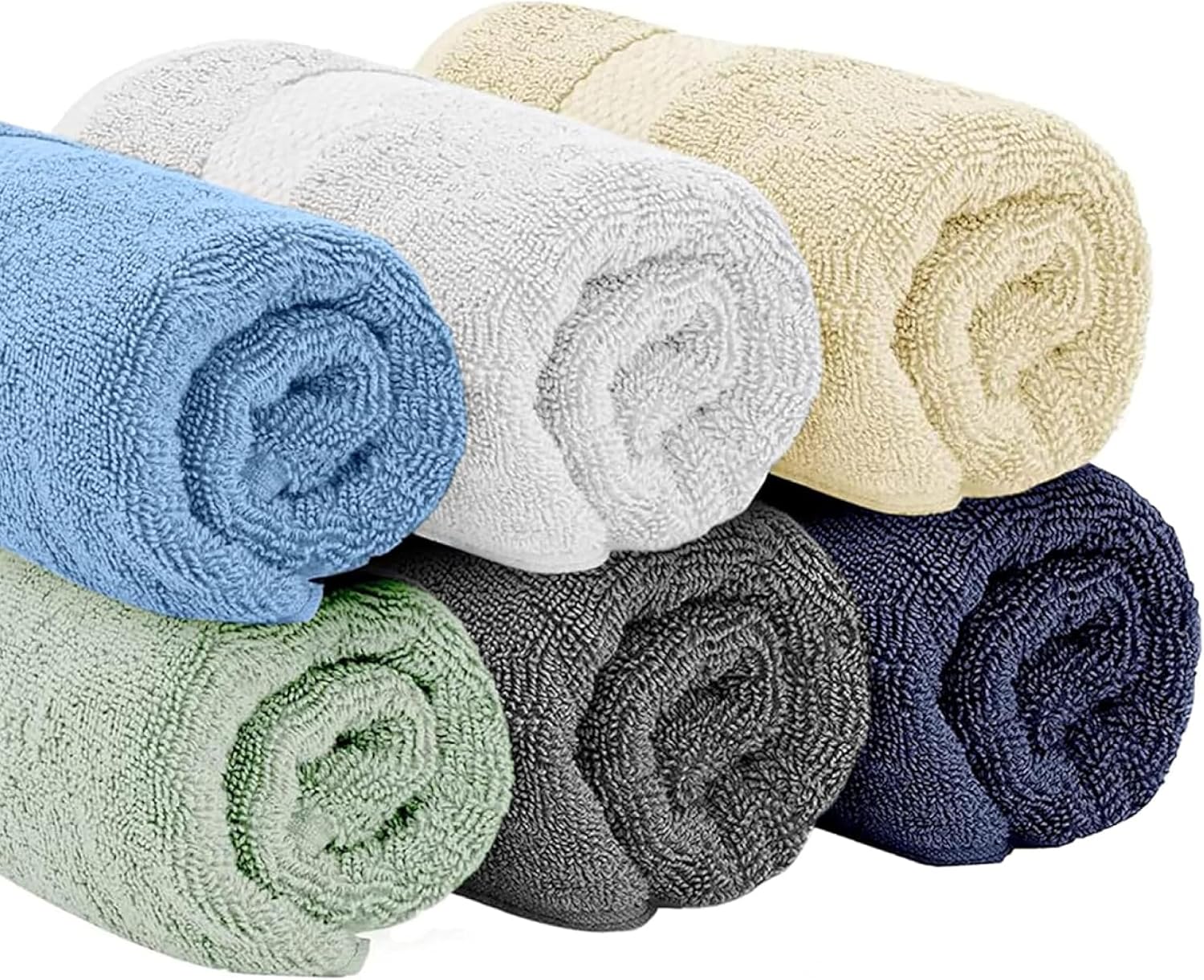 Luxury Multicolor Hand Towels - 16x30, Turkish Cotton, 6 Pack 4